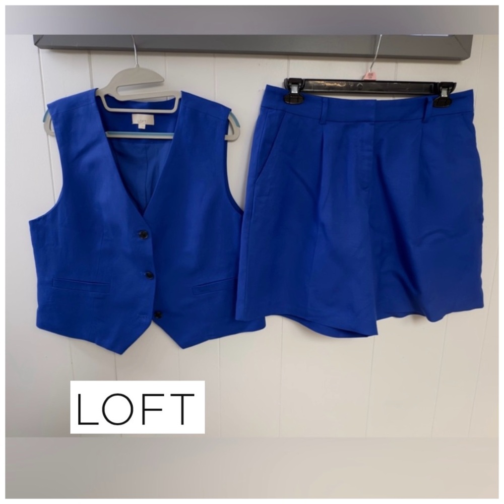 LOFT Royal Blue Vest and Shorts Set